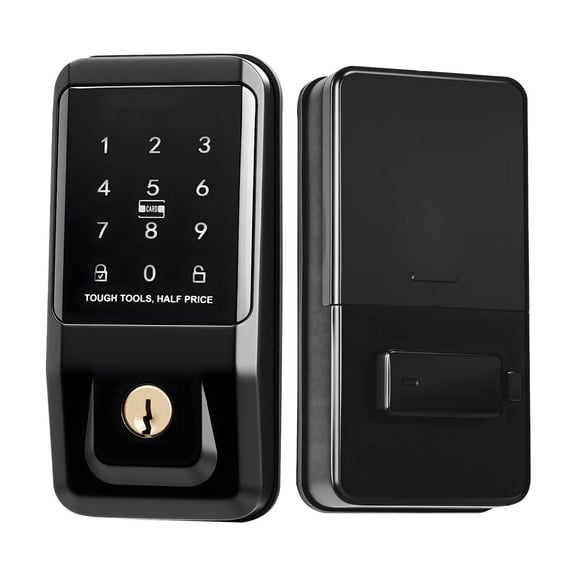 Keyless Entry Door Lock, Touchpad Electronic Deadbolt, IC Card Access, Auto Lock, Anti-Peeking, Backlit Keypad, Easy Install - Home Security, Matte Black