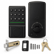 Keyless Entry Door Lock with Emergency Key Backup – Backlit Keypad, 10 User Codes, 1-Year Battery Life – Fits Left/Right Handed Doors (1-3/8" to 1-7/8" Thick) – for Home, Office, Apartment