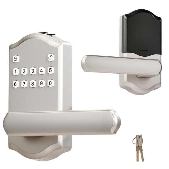 Keyless Entry Door Lock with Handle Electronic Lever Keypad 100 User Codes Auto Lock Anti-Peeping for Home Office Apartment