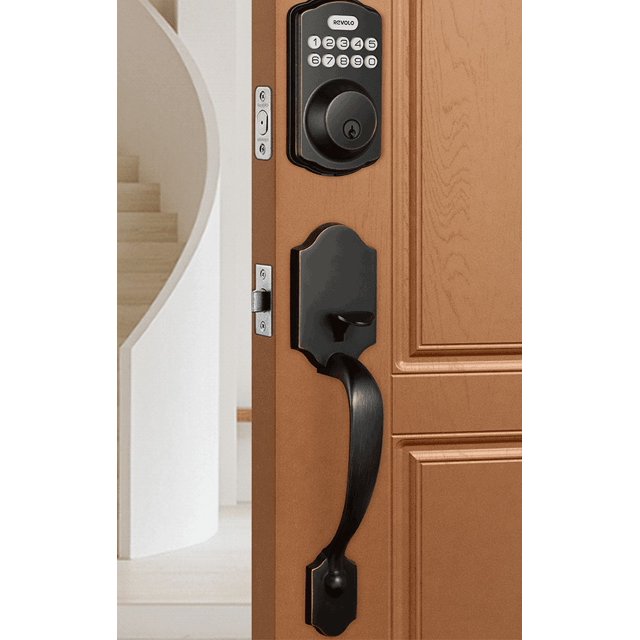 Revolo Keyless Entry Keypad Lockable Exterior Deadbolt, Front Door Lock