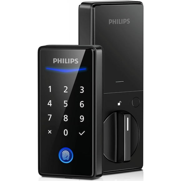 Keyless Entry Door Lock with Keypad - Smart Deadbolt Lock for Front Door, Auto Lock, One-time PIN Code, Fingerprint Door Lock - Matte Black