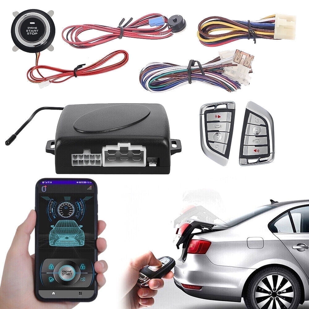 JAHY2TECH Keyless Entry Engine Start Alarm System 12V Automotive Alarm