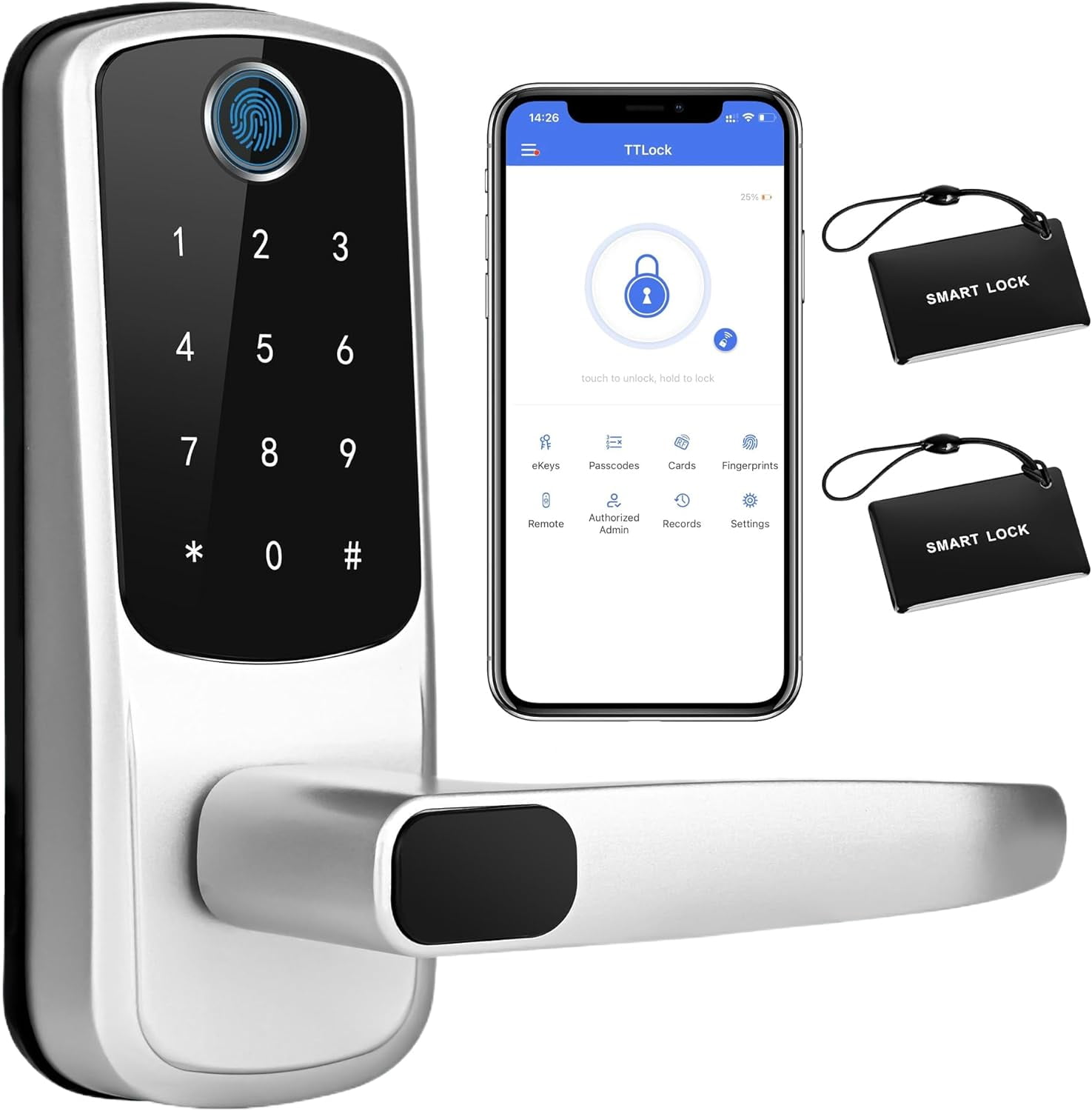 Keyless-Entry Fingerprint Smart Door Lock: Digital Electronic Lock with ...