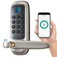 thumbnail image 1 of Keyless-Entry Fingerprint Smart Door Lock: Electric Door Knob, Biometric Handle, App Control, Delayed Auto Lock, Waterproof, Square Fingerprint Module, Emergency Power Interface, For Winter, Humid, 1 of 10