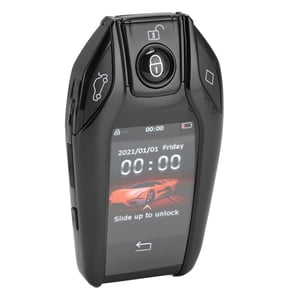 Keyless Entry LCD Touch Screen Remote Smart Car Key Fob for One Button Start vehicles 2 in / 5.08 cm Zinc Alloy Housing High Resolution Display Bluetooth 5.0 Connection Premium Car Remote Key
