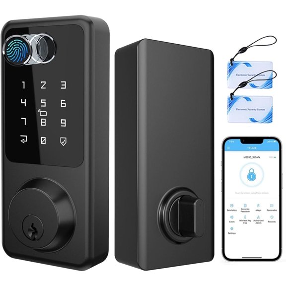 Keyless Entry Lock for Front Door, Fingerprint Door Lock with Touchscreen Keypad, Deadbolt for and Hotel