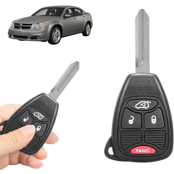 Keyless Entry Remote Car Key Fob - Compatible with Avenger 2008 2009 2010 2011 2012 2013 & for Charger 2005 2006 2007, FCC ID M3N5WY72XX M3N65981772, 315MHz, 4-Button with Battery