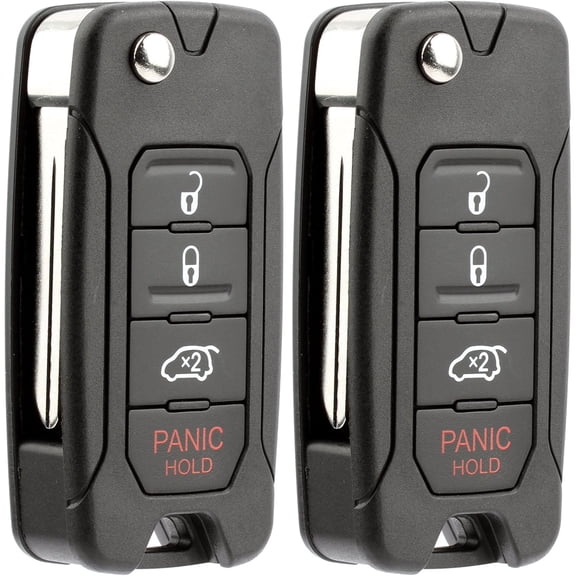 Keyless Entry Remote Control Car Flip Key Blade Fob Blank Chip Replacement (Pack of 2)