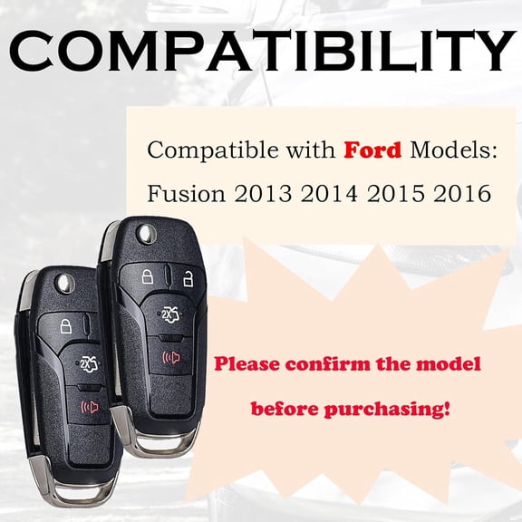 Keyless Entry Remote Control Flip Key Fob Replacement Fits for Ford Fusion 2013 2014 2015 2016 N5F-A08TAA 164-R7986 5924003 315Mhz 4 Buttons