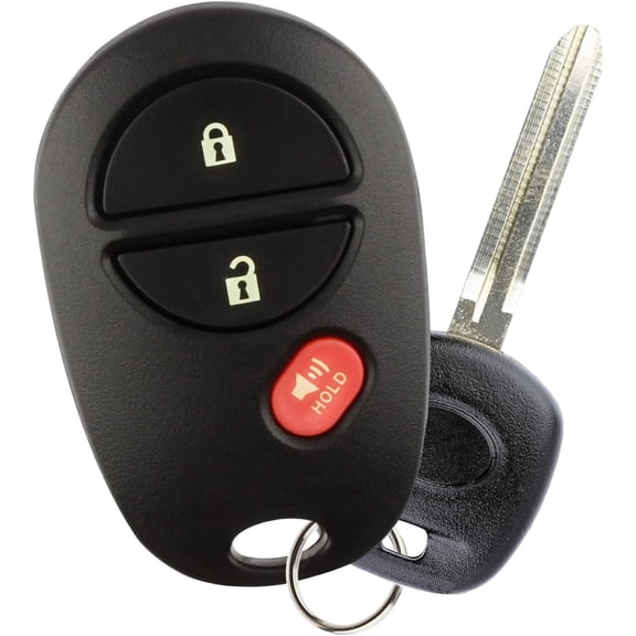 Keyless Entry Remote Fob Car Key Bundle for Toyota Tundra Tacoma Sienna Sequoia Highlander 3-Button GQ43VT20T, TOY44D-PT 4D-67 Chip