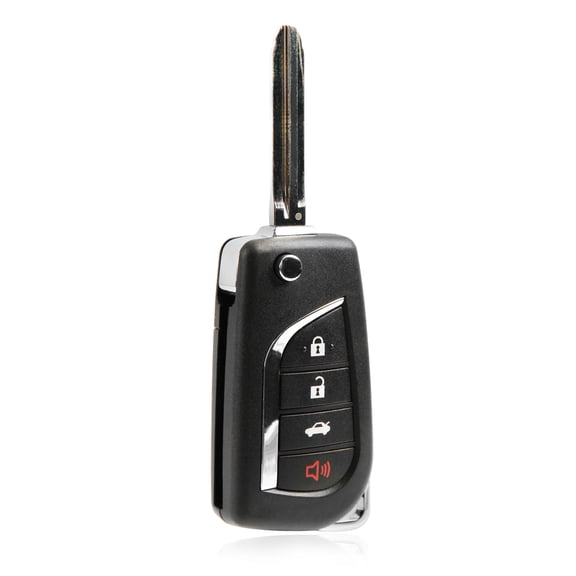 Keyless Entry Remote Head Flip Key Fob 4-Button Replacement for 2007-2010 Toyota Camry Corolla (HYQ12BBY, 4D-67 Chip)