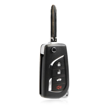 Keyless Entry Remote Head Flip Key Fob 4-Button Replacement for 2008-2012 Toyota Avalon Corolla (GQ4-29T, 4D-67 Chip)