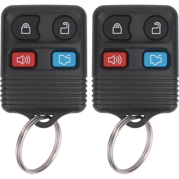 Keyless Entry Remote Key Fob Compatible with Ford Escape Explorer Expedition Focus Fusion Mustang Taurus, Lincoln, Mercury, Mazda, Replacement for CWTWB1U345, 4 Button (Pack of 2)