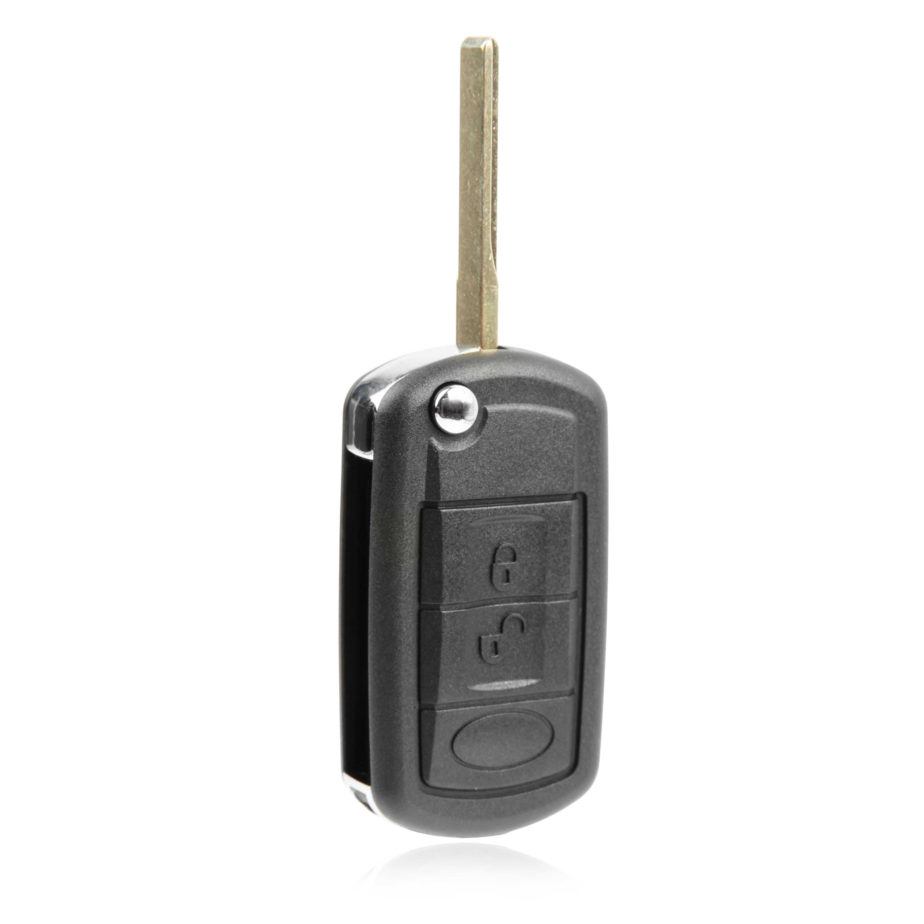 Keyless Entry Remote Key Fob Replacement Wide Blade Flip for 2005-2011 Land Rover LR3 Range Rover Sport (NT8-15K6014CFFTXA, EWS, 44 Chip)