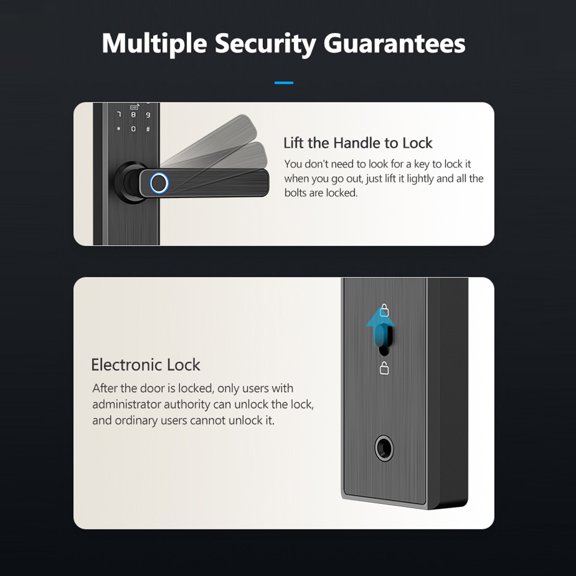 Keyless Entry Smart Fingerprint Door Lock with Tuya WiFi Digital Keypad and IC Card Reader - Security Deadbolt Latch for Home Office Bedroom (13 x 7 inches / 33 x 18 cm)