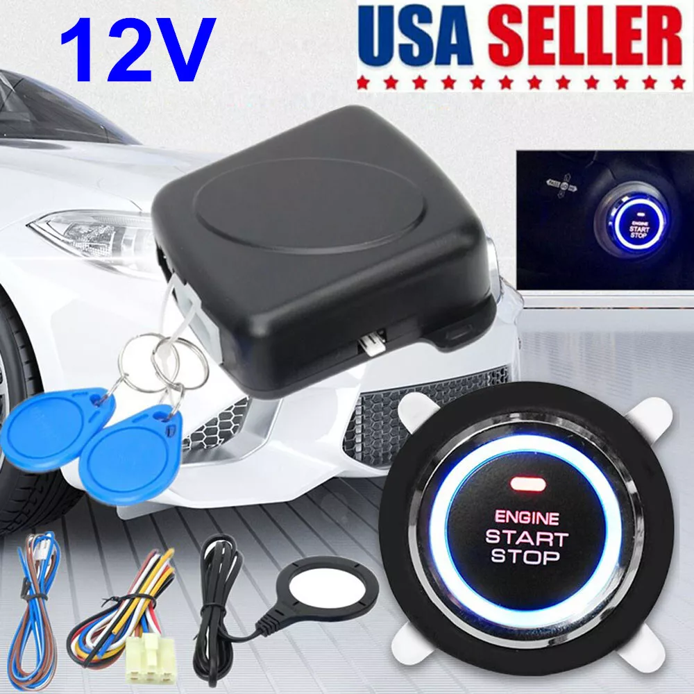 Keyless Entry Starter Kit Car Ignition Switch 12V RFID Engine Start