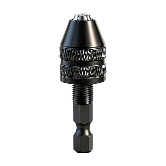 Keyless Hex Shank Drill Chuck Adapter, Quick Change Impact Driver Converter for Round-Shank Bits, Heavy Duty Conversion Tool for Power Drills