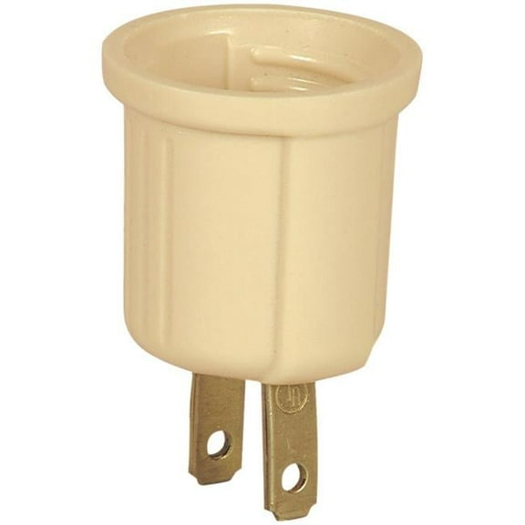 Keyless Lamp Holder Adapter Socket, Ivory