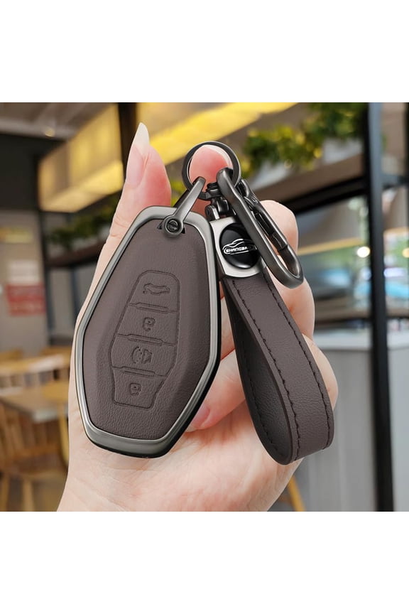 Keyless Metal 4 Button Smart Key Fob Cover Fit for JETOUR X70 X90 X95 for Chery Key Case with Leather Keychain