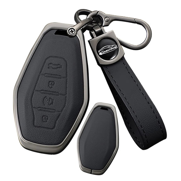 Keyless Metal 4 Button Smart Key Fob Cover Fit for JETOUR X70 X90 X95 for Chery Key Case with Leather Keychain