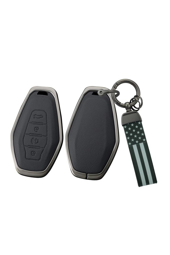 Keyless Metal 4 Button Smart Key Fob Cover Fit for JETOUR X70 X90 X95 for Chery Key Case with Leather Keychain