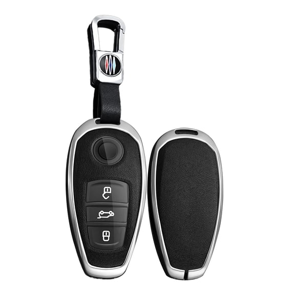 Keyless entry Key fob Cover Fit for VW Touareg 2012-2017 Leather Key Shell Holder Key Cover Protection 3 Button