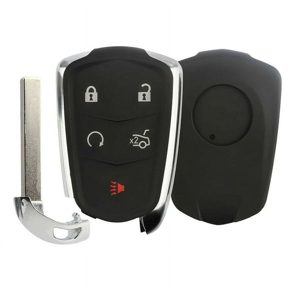 KeylessOption Keyless Entry Remote Car Smart Key Fob Case Shell Button Pad Outer Cover HYQ2AB, HYQ2EB for Cadillac ATS CTS SRX XTS