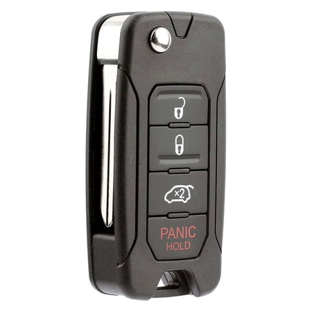 KeylessOption Keyless Entry Remote Control Car Flip Key Blade Fob Uncut Blank Chip Replacement for Chrysler Jeep Dodge