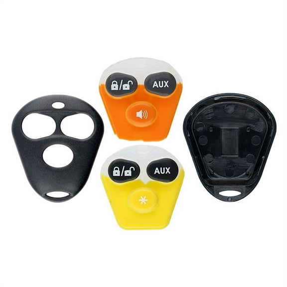 KeylessOption Keyless Entry Remote Control Starter Car Key Fob Case Shell Outer Cover 2 Button Pads For Viper Aftermarket Alarm