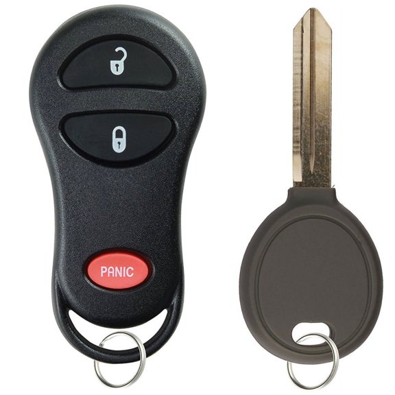 KeylessOption Keyless Entry Remote Fob Uncut Ignition Car Key Replacement GQ43VT17T, 04686481 for Chrysler Dodge