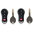 thumbnail image 1 of KeylessOption Keyless Remote Fob 2 Pack for Chrysler Dodge Jeep, GQ43VT17T, Uncut Ignition Car Key, 1 of 1