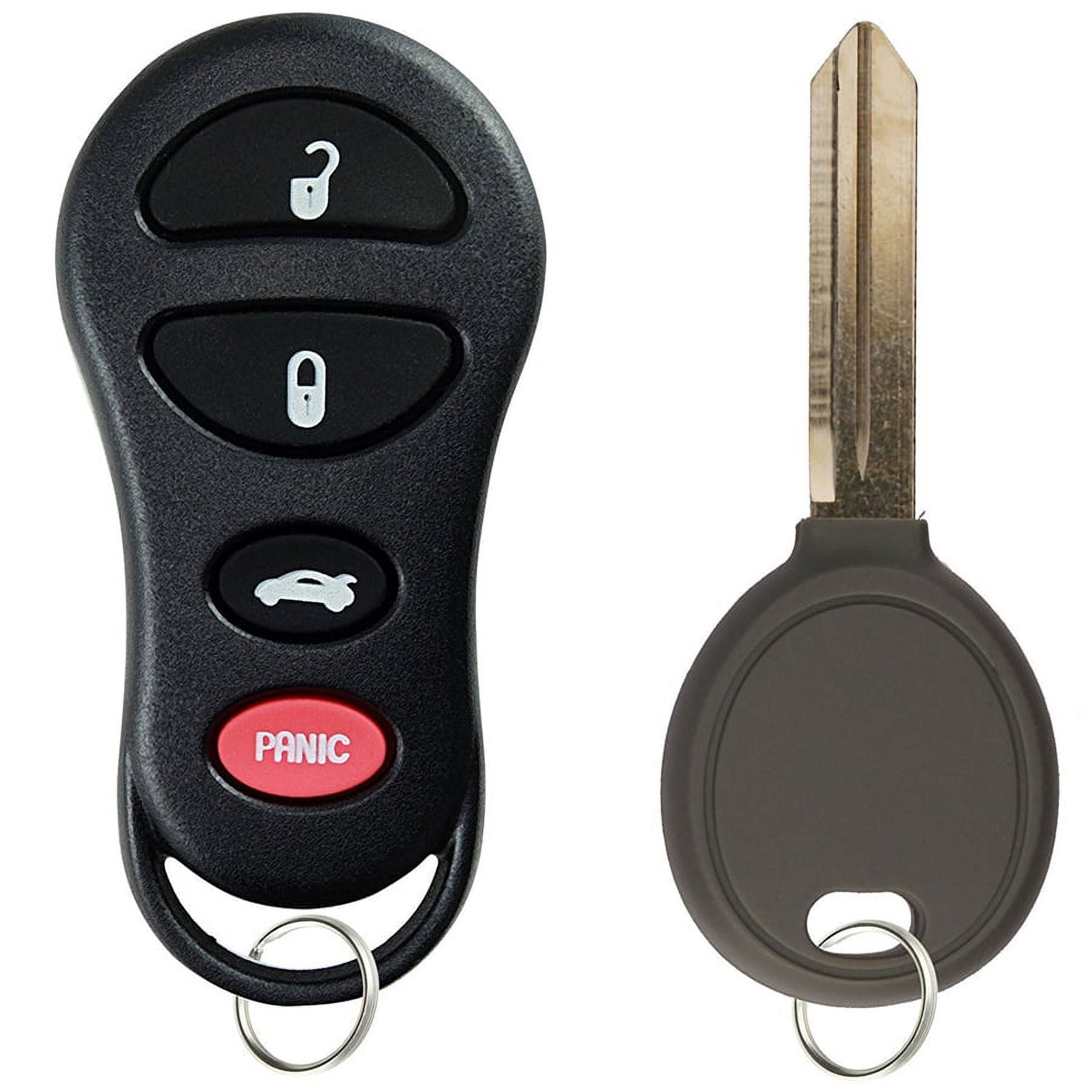 KeylessOption Keyless Remote Fob Uncut Ignition Car \u0026 64 Chip Key GQ43VT17T, 04602260 for Chrysler Jeep Dodge Vehicles