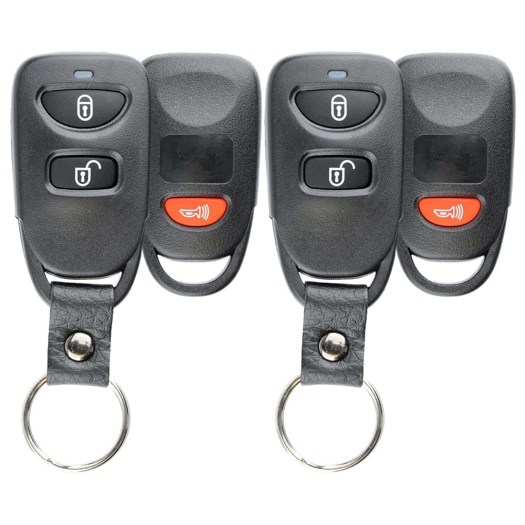 KeylessOption Keyless Remote Key Fob Case Shell Button Pad Cover with  Leather Strap OSLOKA-320T for 06-15 Hyundai Kia 