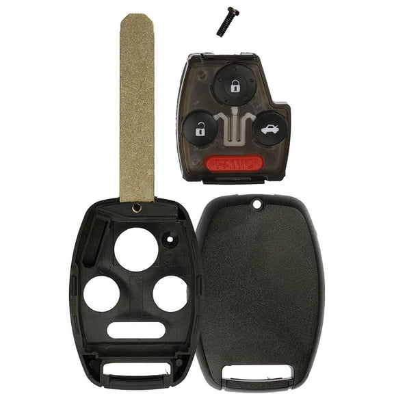 KeylessOption KPT003131 Remote Uncut Car Key Fob Shell and Button Pad with Chip Slot, 0.63 oz