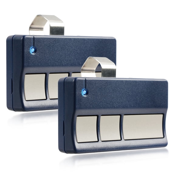 KeylessOption Replacement for LiftMaster 973LM 3-button Garage Door Remote Opener, Blue, 2 pack