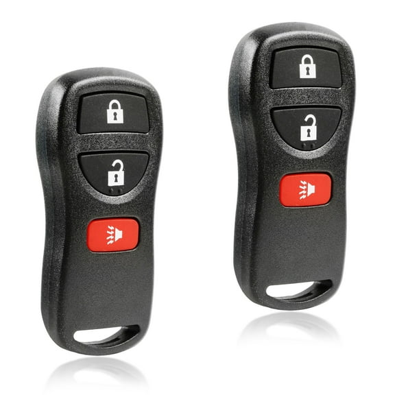 KeylessOption Replacement for Nissan/Infiniti 3-button Remote (28268-5W501, 28268-5W500), 2 pack