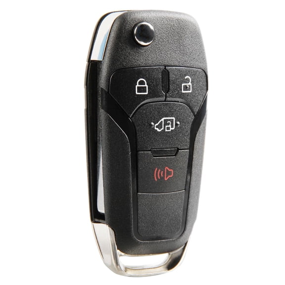 KeylessOption blank key + flip style remote fob for 2019-2020 Ford Transit, Transit Connect (164-R8236) 4-button fob with remote door release