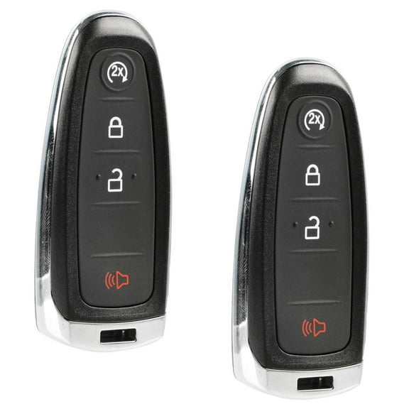 KeylessOption blank key + remote fob for Ford F150 (164-R8091) 4-button fob with remote start, 2 pack