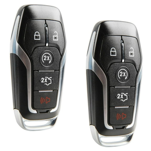 KeylessOption blank key + remote fob for Ford, Lincoln (164-R7989, 164-R8119, 164-R7991) 4-button fob with remote start , 2 pack