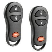 KeylessOption replacement FOB ONLY for Chrysler, Dodge, Jeep, Plymouth (04686481) 3-button remote fob, 2 pack