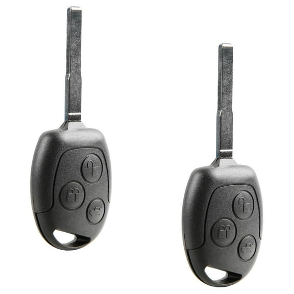 KeylessOption replacement blank key blade + fob for 2011-2017 Ford Fiesta (164-R8042) 3-button fob, 2 pack