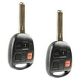 thumbnail image 1 of KeylessOption replacement blank key + fob for 2003-2009 Lexus LX470, GX470 (89070-60801) 3-button combination key fob with panic button, 2 pack, 1 of 6