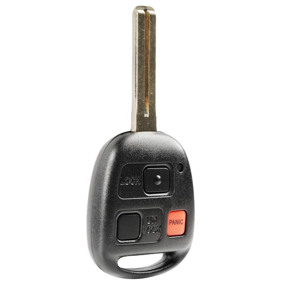 KeylessOption replacement blank key + fob for 2003-2009 Lexus LX470, GX470 (89070-60801) 3-button combination key fob with panic button