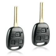 KeylessOption replacement blank key + fob for 2004-2008 Lexus RX (89785-50031) 3- button combination key fob with trunk release, 2 pack