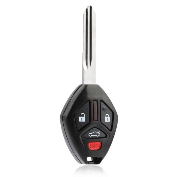 KeylessOption replacement blank key + fob for 2006-2007 Mitsubishi Galant, Eclipse 4-button straight key blade fob with trunk release