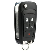 KeylessOption replacement blank key + fob for Buick, Chevrolet, GMC (13500221) 5-button flip style fob remote w/ remote start, trunk release