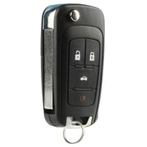 KeylessOption replacement blank key + fob for Buick, Chevrolet, GMC (13500222) 4-button flip style fob remote w/ remote trunk release