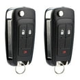 thumbnail image 1 of KeylessOption replacement blank key + fob for Buick, Chevrolet, GMC (5913596) 3-button flip style fob remote, 2 pack, 1 of 5