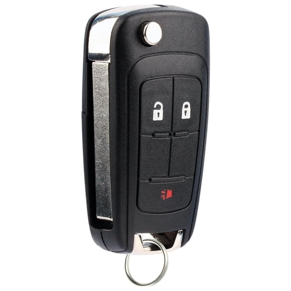 KeylessOption replacement blank key + fob for Buick, Chevrolet, GMC (5913596) 3-button flip style fob remote