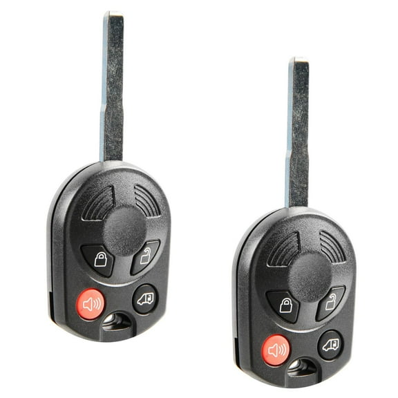 KeylessOption replacement blank key + remote for 2015-2020 Ford (164-R8126) Transit, Transit Connect 4-button high security fob, 2 pack